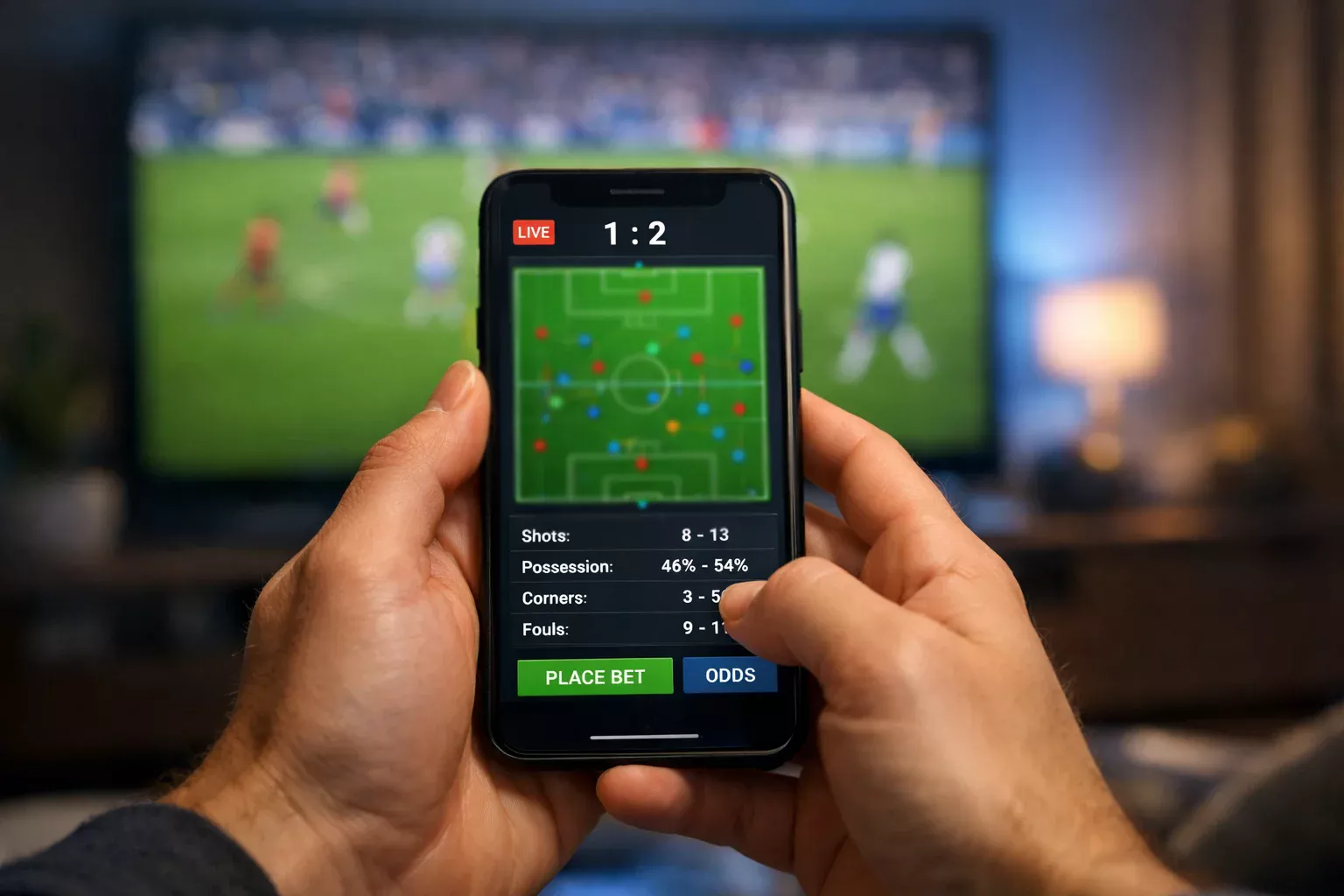 Live-Wetten während eines Fussballspiels